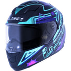 CAPACETE LS2 STREAM FF320 SYNTH Preto, roxo e verde
