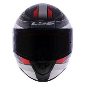 CAPACETE LS2 RAPID FF353 SLIDE Preto Prata e Vermelho