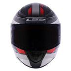CAPACETE LS2 RAPID FF353 SLIDE Preto Prata e Vermelho