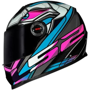 Capacete LS2 FF358 Xdron – Branco/Rosa/Azul Cyan