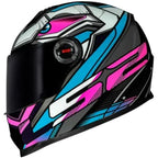 Capacete LS2 FF358 Xdron – Branco/Rosa/Azul Cyan