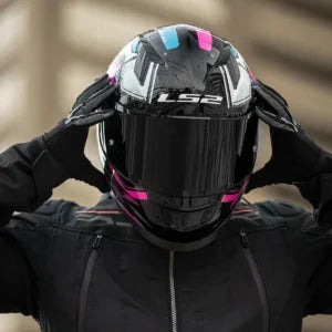 Capacete LS2 FF358 Xdron – Branco/Rosa/Azul Cyan