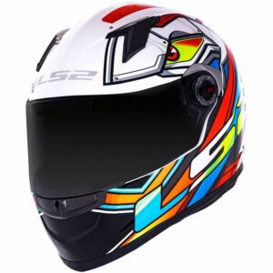 CAPACETE LS2 FF358 XDRON BRANCO/LARANJA/AZUL