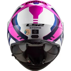 Capacete LS2 Storm FF800 Techy – Branco/Rosa (Com Viseira Solar)