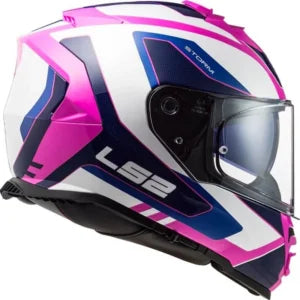 Capacete LS2 Storm FF800 Techy – Branco/Rosa (Com Viseira Solar)