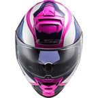 Capacete LS2 Storm FF800 Techy – Branco/Rosa (Com Viseira Solar)