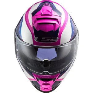 Capacete LS2 Storm FF800 Techy – Branco/Rosa (Com Viseira Solar)