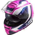 Capacete LS2 Storm FF800 Techy – Branco/Rosa (Com Viseira Solar)