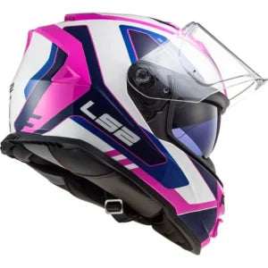Capacete LS2 Storm FF800 Techy – Branco/Rosa (Com Viseira Solar)