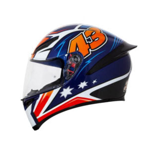 CAPACETE AGV K-1 JACK MILLER – Azul Branco e Laranja