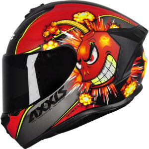 CAPACETE AXXIS DRAKEN BOMB MATT – Preto e Vermelho