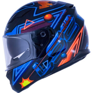 CAPACETE LS2 STREAM FF320 SYNTH Preto, azul e laranja
