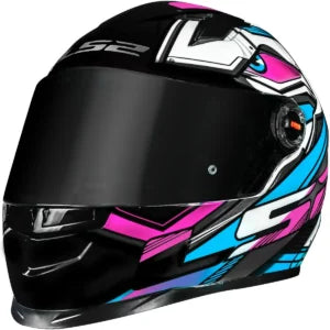 Capacete LS2 FF358 Xdron – Branco/Rosa/Azul Cyan
