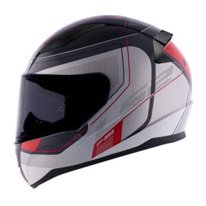 CAPACETE LS2 RAPID FF353 SLIDE Preto Prata e Vermelho