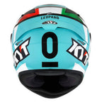 CAPACETE KYT TT COURSE DALLA PORTA LEOPARD ITALY – Azul Tiffanny Verde Branco e Vermelho