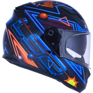 CAPACETE LS2 STREAM FF320 SYNTH Preto, azul e laranja