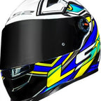 CAPACETE LS2 FF358 XDRON AZUL/AMARELO