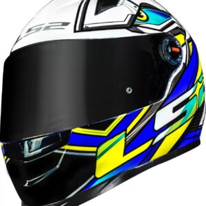 CAPACETE LS2 FF358 XDRON AZUL/AMARELO