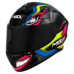 CAPACETE ASX DRAKEN MARIANNY BRILHO PRETO/AMARELO/AZUL