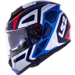 CAPACETE LS2 FF397 VECTOR EVO INTERCEPTOR Azul e Vermelho
