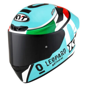 CAPACETE KYT TT COURSE DALLA PORTA LEOPARD ITALY – Azul Tiffanny Verde Branco e Vermelho