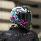 Capacete LS2 FF358 Xdron – Branco/Rosa/Azul Cyan