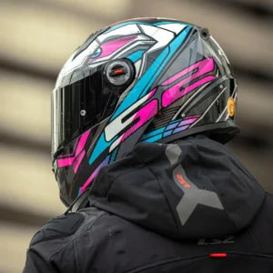 Capacete LS2 FF358 Xdron – Branco/Rosa/Azul Cyan