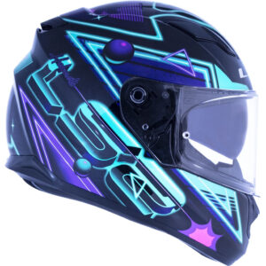 CAPACETE LS2 STREAM FF320 SYNTH Preto, roxo e verde