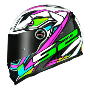 CAPACETE LS2 FF358 XDRON BRANCO/ROSA