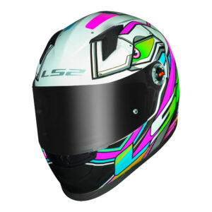 CAPACETE LS2 FF358 XDRON BRANCO/ROSA