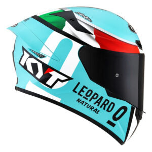 CAPACETE KYT TT COURSE DALLA PORTA LEOPARD ITALY – Azul Tiffanny Verde Branco e Vermelho