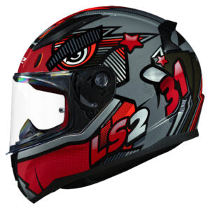 CAPACETE LS2 RAPID FF353 KHAN – Cinza e Vermelho