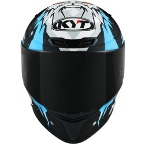 Capacete KYT TT Course Masia Winter Test Preto e Azul Brilhante