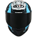 Capacete KYT TT Course Masia Winter Test Preto e Azul Brilhante