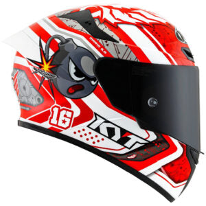 Capacete KYT TT Course Super Mario Branco e Vermelho