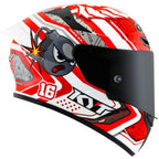 Capacete KYT TT Course Super Mario Branco e Vermelho