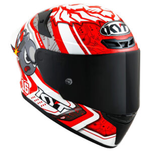 Capacete KYT TT Course Super Mario Branco e Vermelho