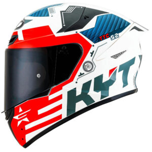 Capacete KYT TT Course Fuselage Branco e Vermelho