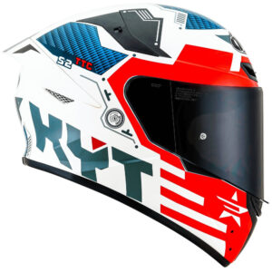 Capacete KYT TT Course Fuselage Branco e Vermelho