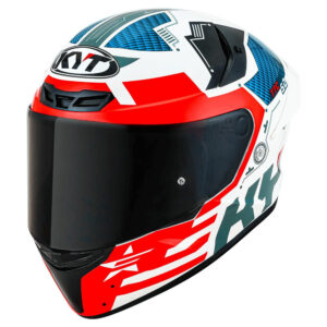 Capacete KYT TT Course Fuselage Branco e Vermelho