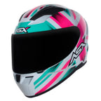 Capacete ASX City Kingdom Branco Rosa e Tifanny