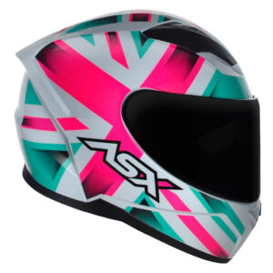 Capacete ASX City Kingdom Branco Rosa e Tifanny