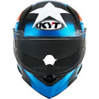 Capacete KYT R2R Straight Azul e Vermelho