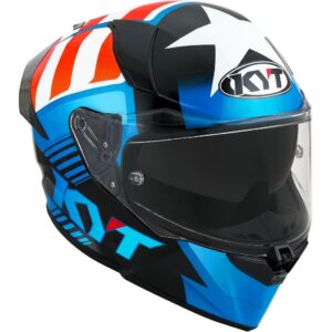 Capacete KYT R2R Straight Azul e Vermelho