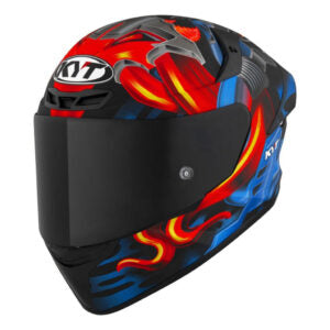 Capacete KYT TT Course Magnet Azul e Vermelho