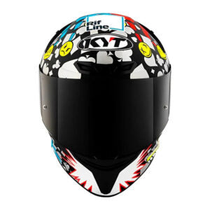 Capacete KYT TT Course Riccardo Rossi 2022 Joker Preto Mais Viseira Camaleão e Spoiler Fumê