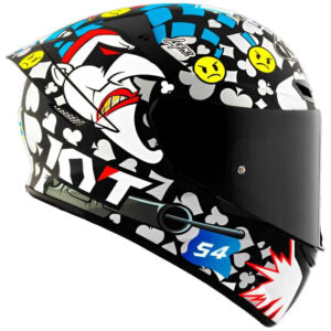 Capacete KYT TT Course Riccardo Rossi 2022 Joker Preto Mais Viseira Camaleão e Spoiler Fumê