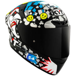 Capacete KYT TT Course Riccardo Rossi 2022 Joker Preto Mais Viseira Camaleão e Spoiler Fumê