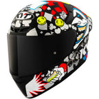 Capacete KYT TT Course Riccardo Rossi 2022 Joker Preto Mais Viseira Camaleão e Spoiler Fumê