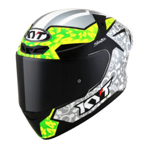 Capacete KYT TT Course Arbolino Cinza e Verde